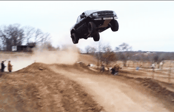 Ford Raptor jumps 90 feet!